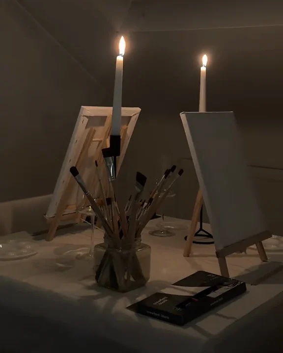 A candlelit paint night